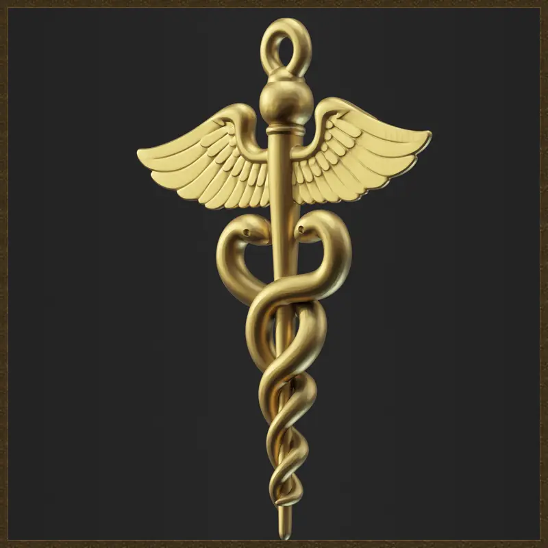 Medizinischer Caduceus-Anhänger Schmuckdesign 3D-Druckmodell