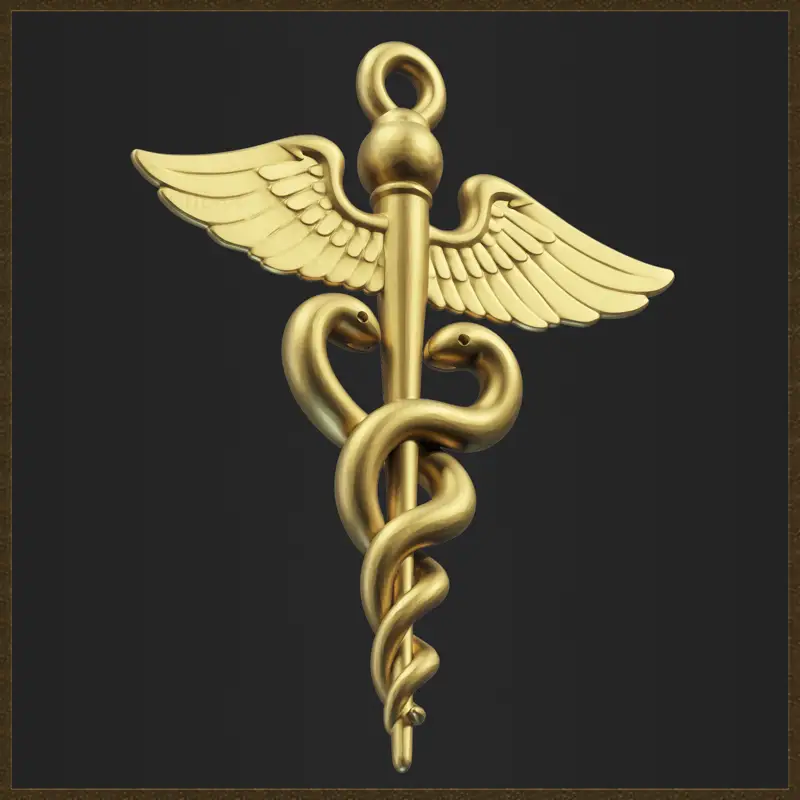 Medizinischer Caduceus-Anhänger Schmuckdesign 3D-Druckmodell