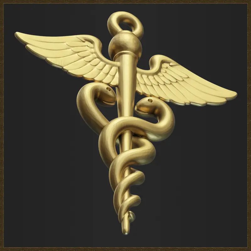Medizinischer Caduceus-Anhänger Schmuckdesign 3D-Druckmodell