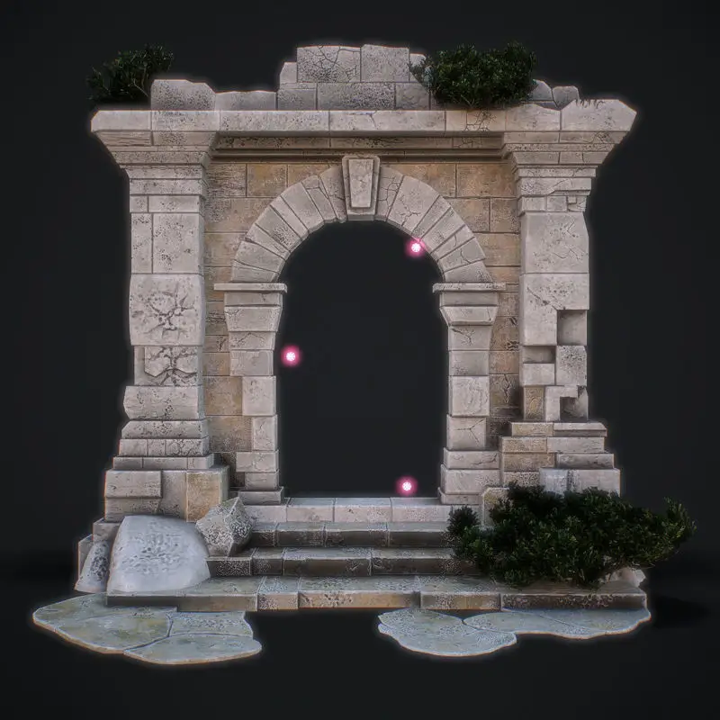 Medieval Arch game ready 3D-model voor Unreal Engine & Unity