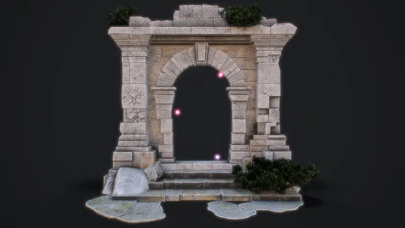 Medieval Arch game ready 3D-model voor Unreal Engine & Unity