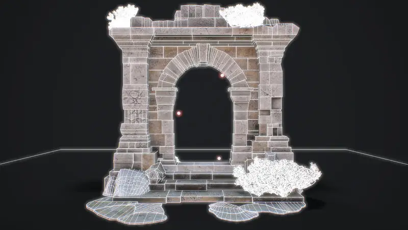 Medieval Arch game ready 3D-model voor Unreal Engine & Unity