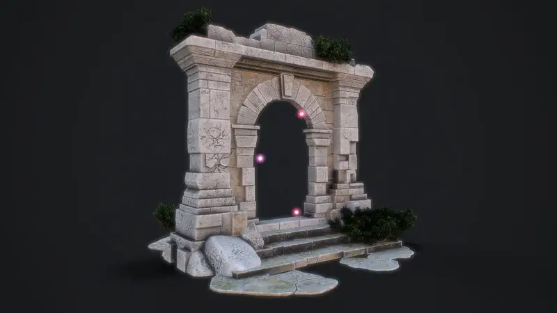 Medieval Arch game ready 3D-model voor Unreal Engine & Unity