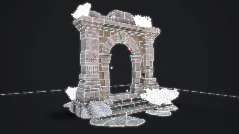 Medieval Arch game ready 3D-model voor Unreal Engine & Unity