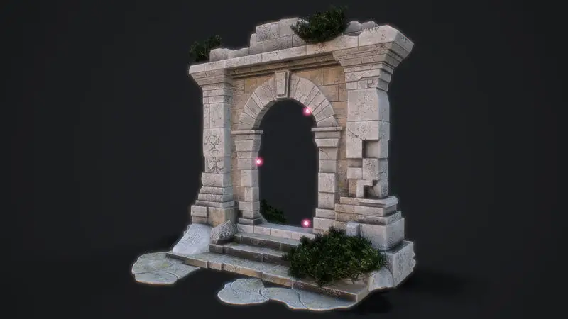 Medieval Arch game ready 3D-model voor Unreal Engine & Unity