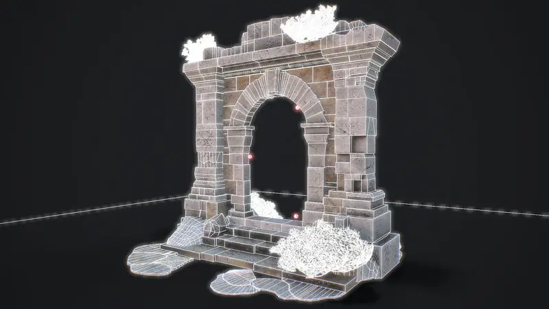 Medieval Arch game ready 3D-model voor Unreal Engine & Unity