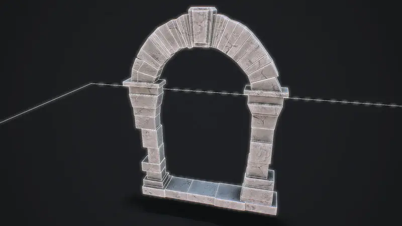 Medieval Arch game ready 3D-model voor Unreal Engine & Unity
