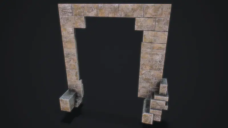 Medieval Arch game ready 3D-model voor Unreal Engine & Unity