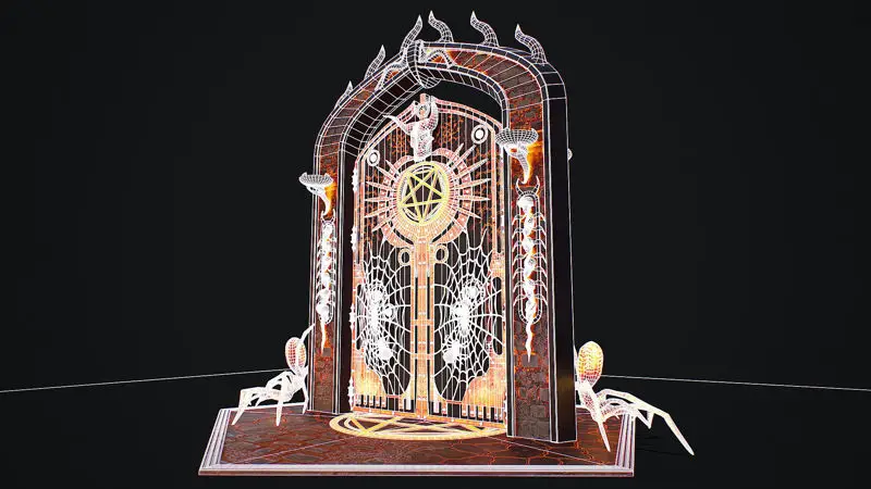 Modello 3D modulare pronto per il gioco Medieval Door 1