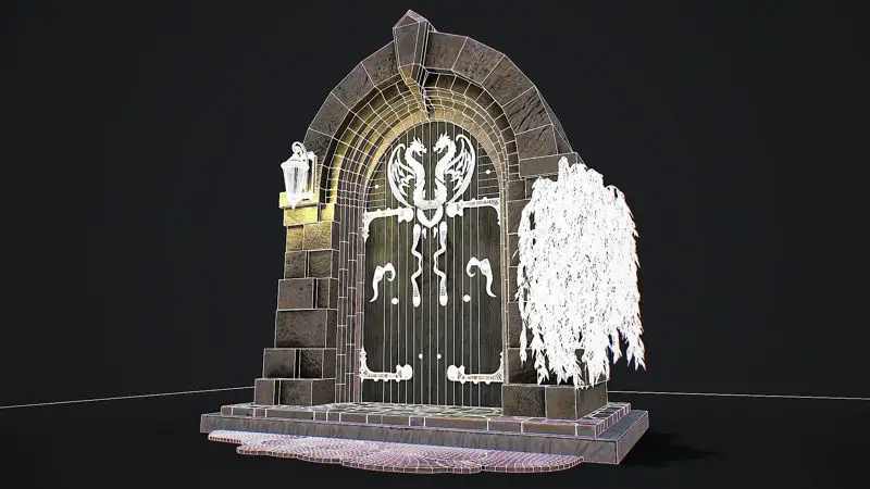 Középkori ajtójátékra kész moduláris 3D modell