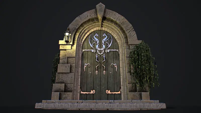 Középkori ajtójátékra kész moduláris 3D modell
