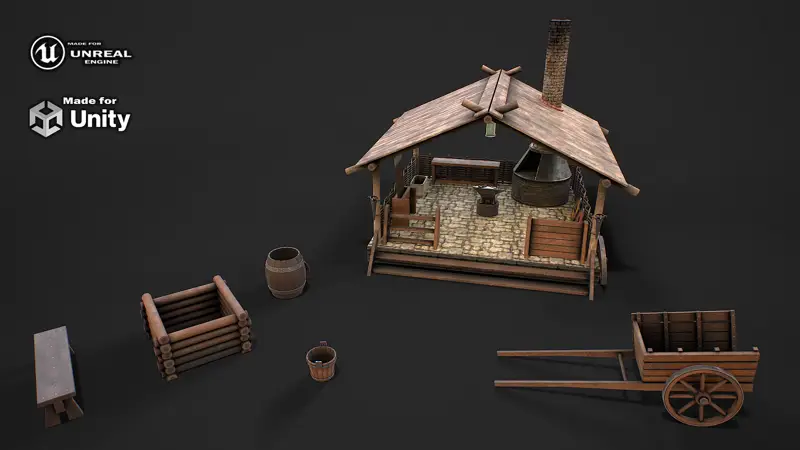 Medieval forge 3d model