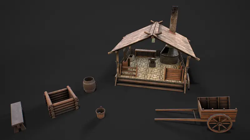 Medieval forge 3d model