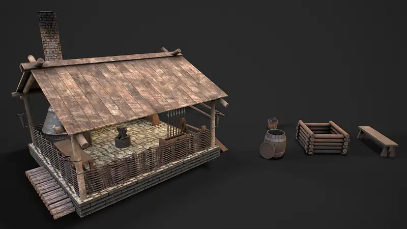 Medieval forge 3d model