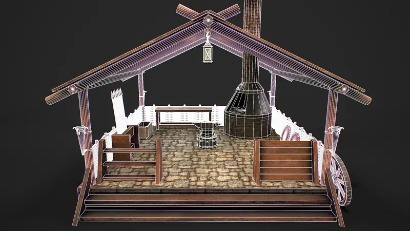 Medieval forge 3d model