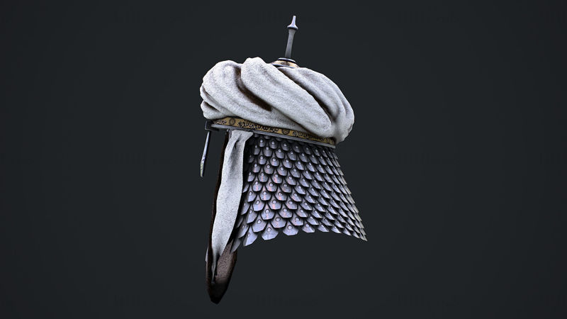 Средневековый шлем 1 3D модель