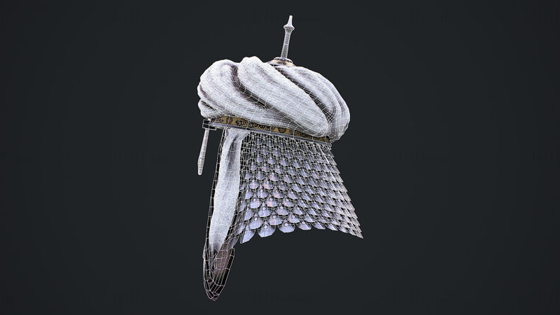 Srednjeveška čelada 1 3D model