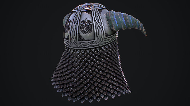 3D model středověké helmy
