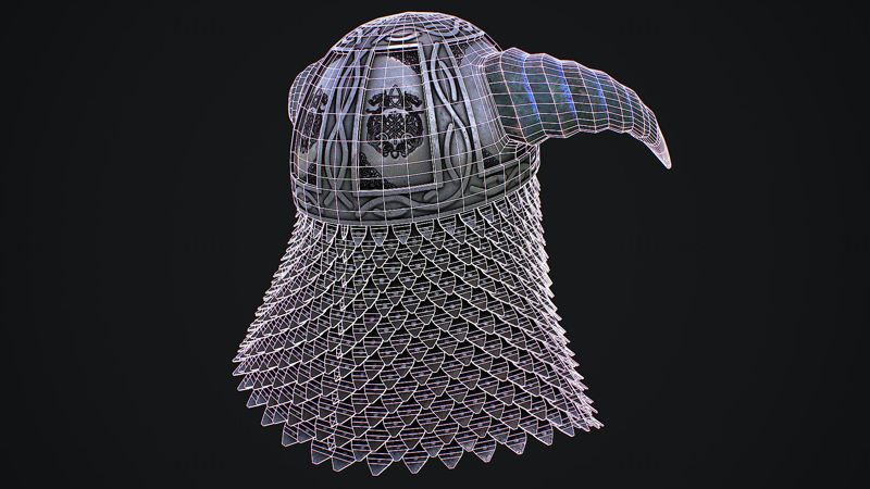 مدل سه بعدی کلاه ایمنی قرون وسطایی