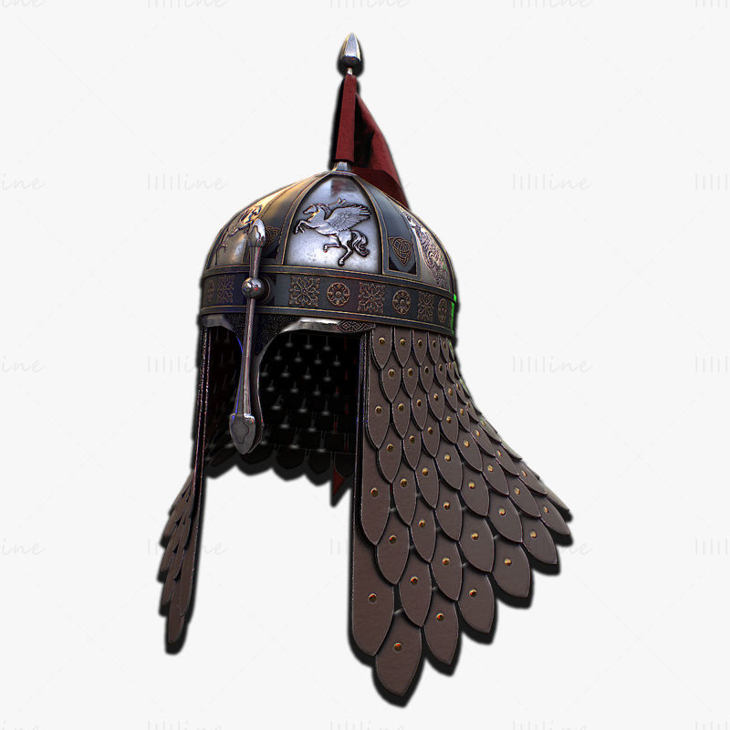 Средњевековни шлем 4 3Д модел