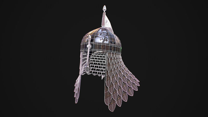 Cască medievală 4 Model 3D