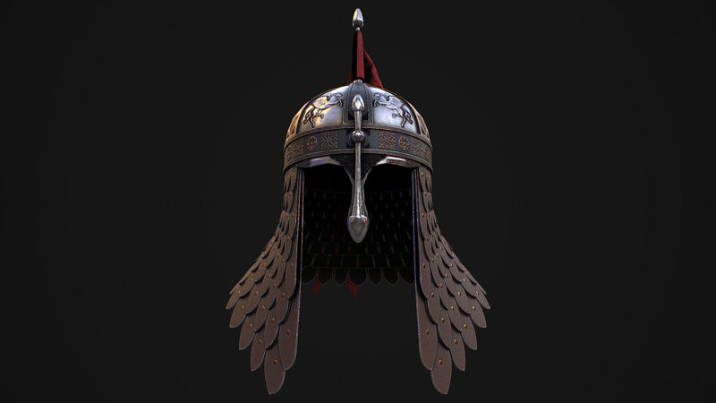 Cască medievală 4 Model 3D