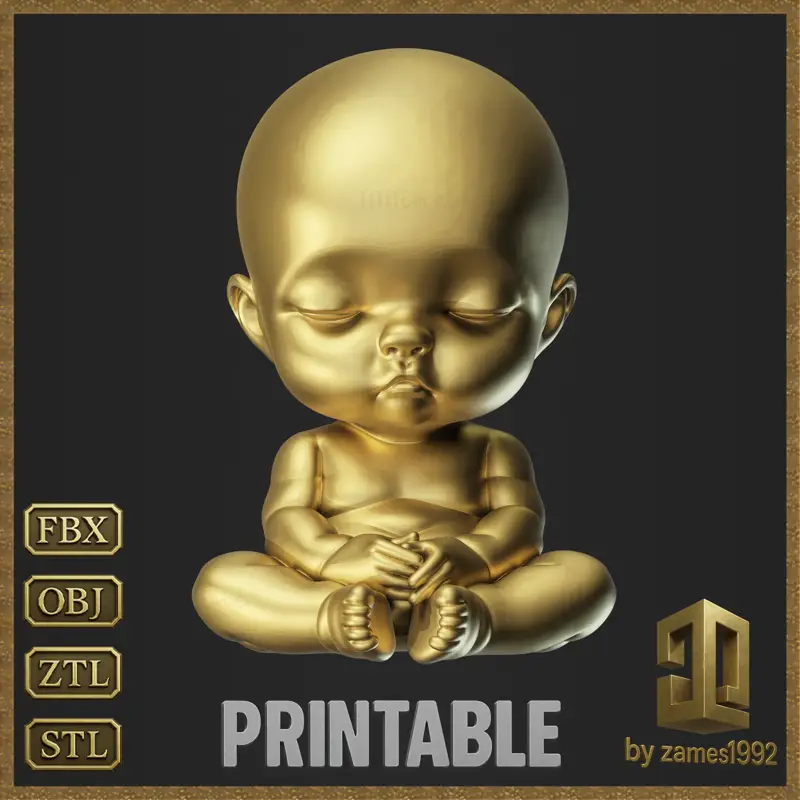 Pendentif bébé méditant, modèle d'impression 3D