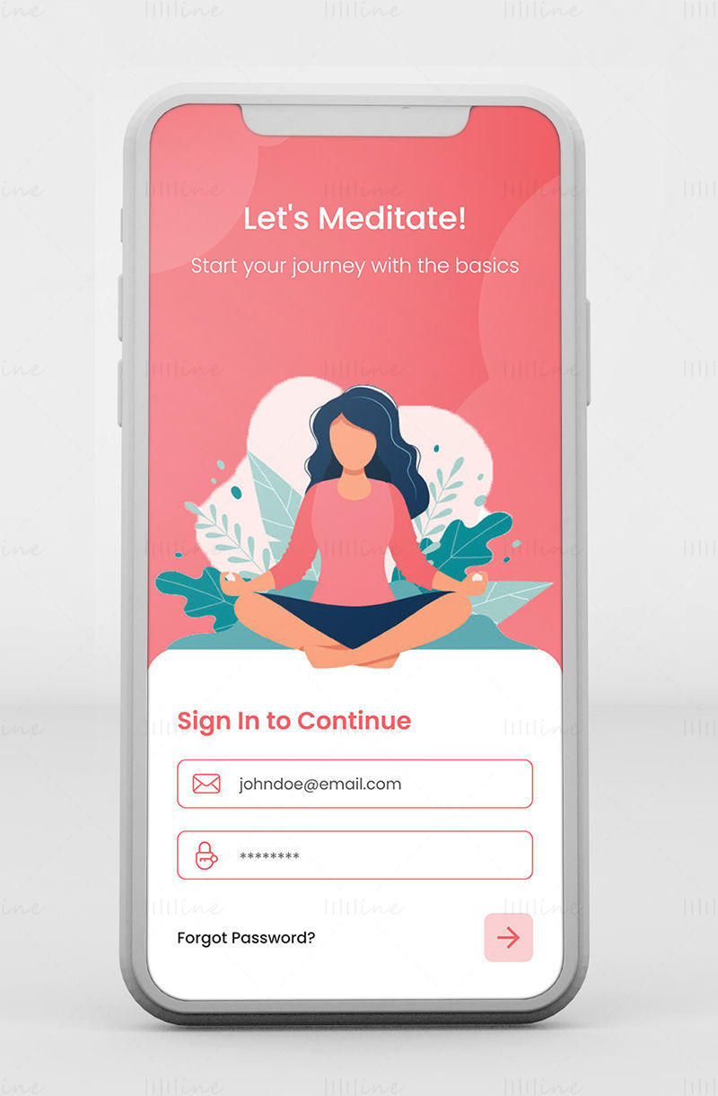 Пользовательский интерфейс приложения для медитации