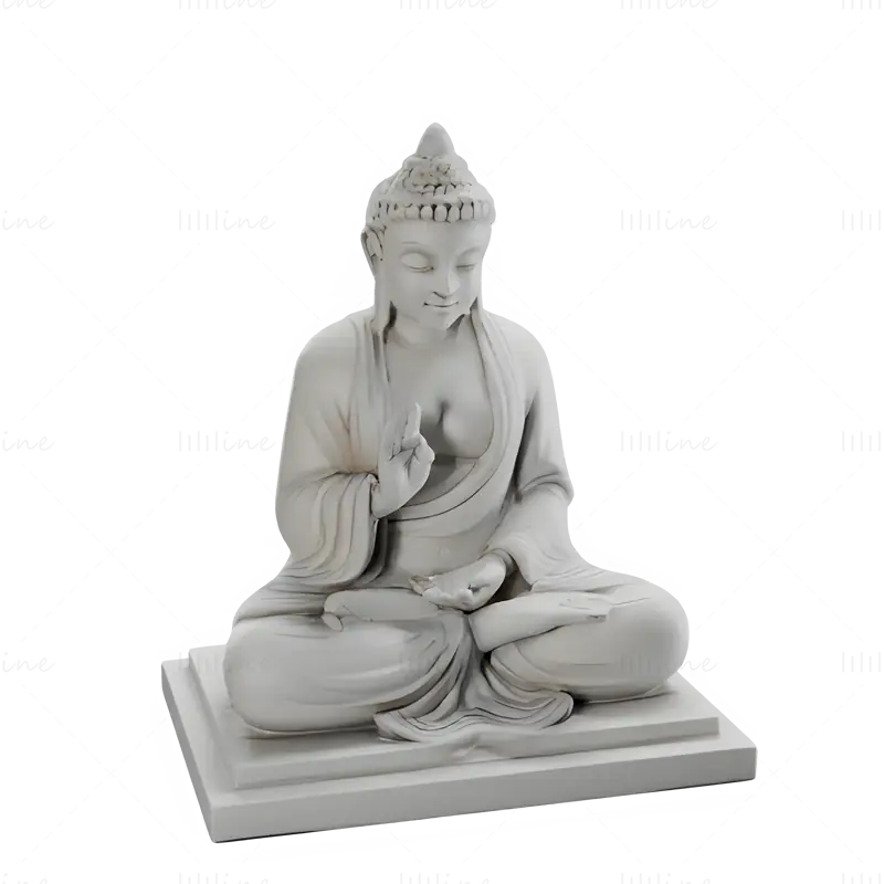 Meditative Buddha Statue 3D Print Model Collection