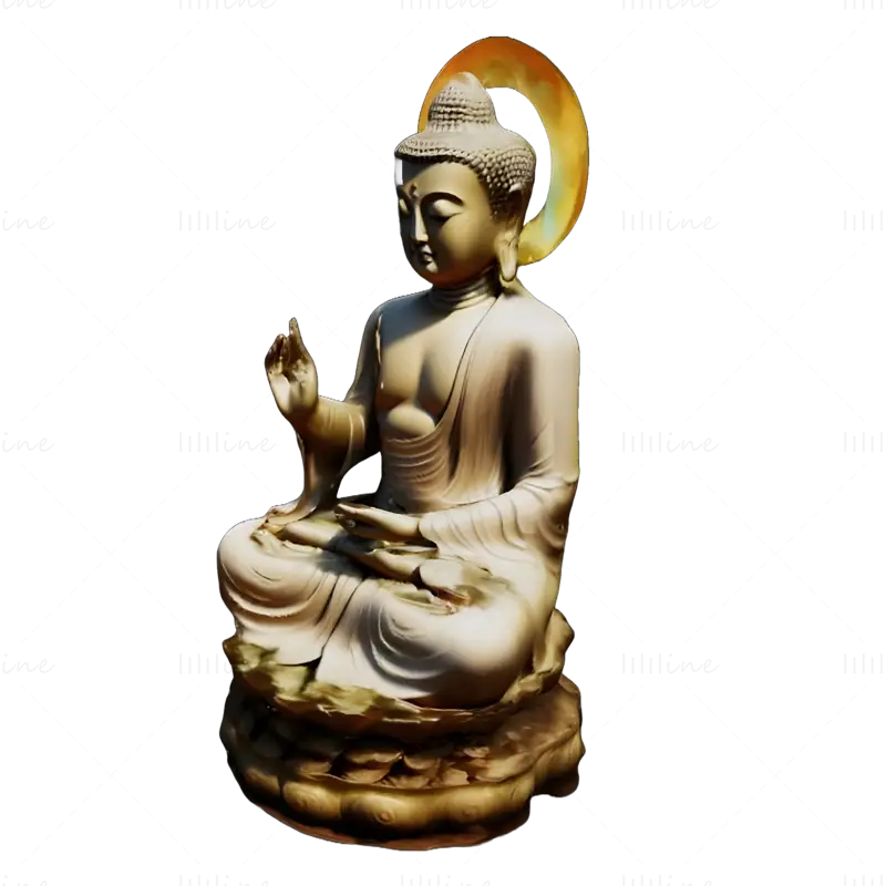 Meditative Buddha-Statue 3D-Druckmodellsammlung