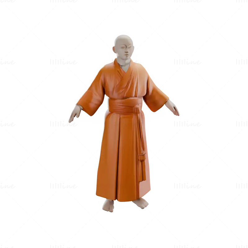 Figurine de călugăr meditativ Model de imprimare 3D