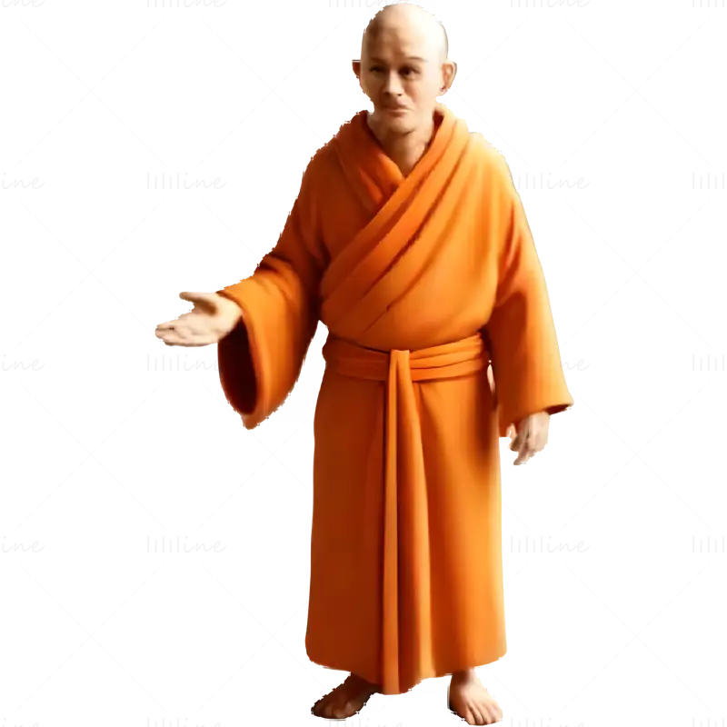 Meditative Monk Figurines 3D Print Model