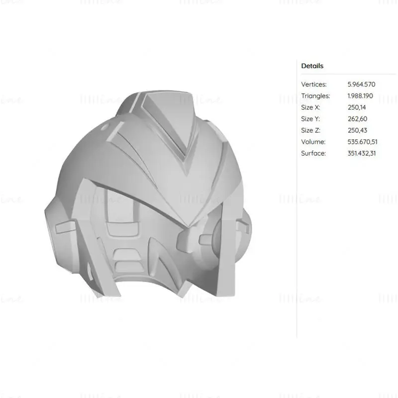 洛克人 X 头盔 3D 打印模型 STL 文件