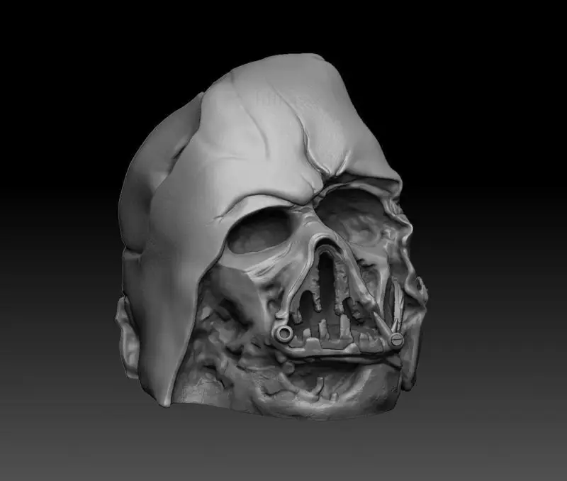 Melted Darth Vader Head Figuries 3D Print Model STL