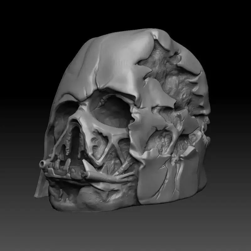 Melted Darth Vader Head Figuries 3D Print Model STL