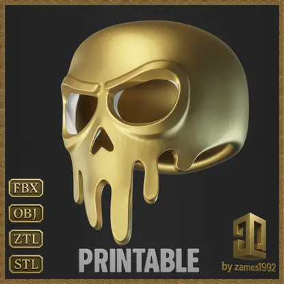 Schmelzende Totenkopfmaske 3D-Druckmodell