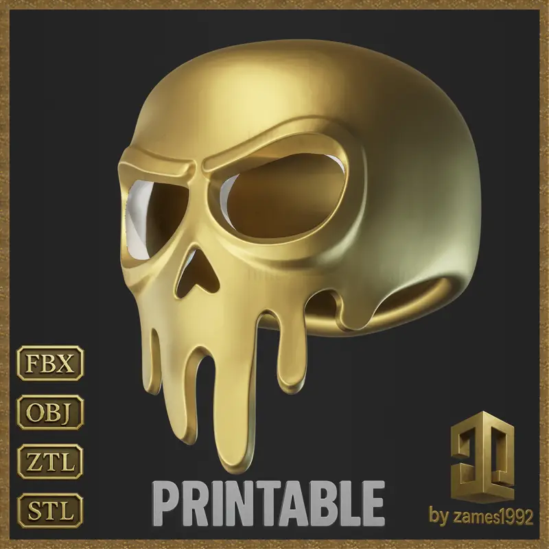 Schmelzende Totenkopfmaske 3D-Druckmodell