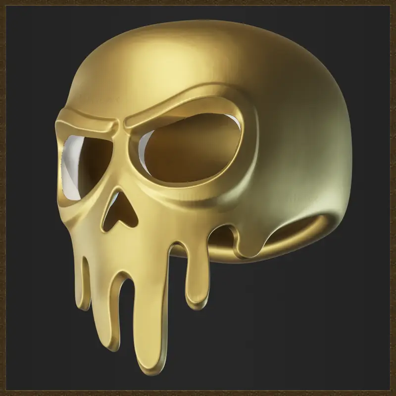 Schmelzende Totenkopfmaske 3D-Druckmodell