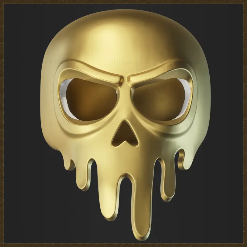 Schmelzende Totenkopfmaske 3D-Druckmodell