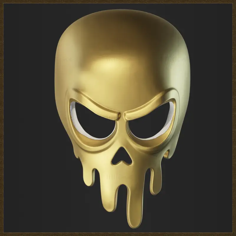 Schmelzende Totenkopfmaske 3D-Druckmodell