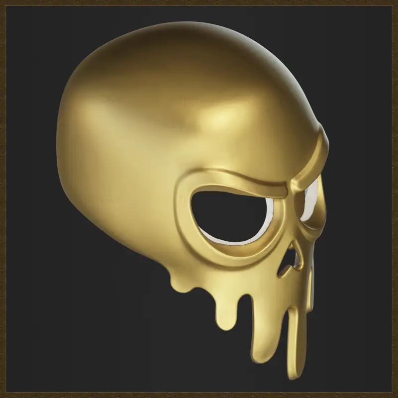 Schmelzende Totenkopfmaske 3D-Druckmodell