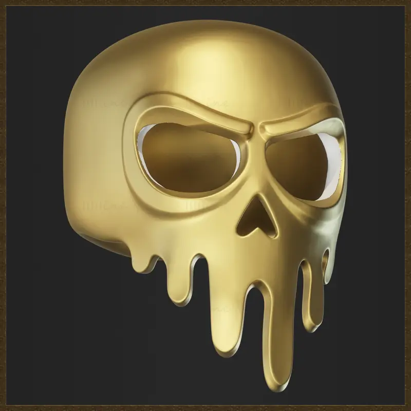 Schmelzende Totenkopfmaske 3D-Druckmodell