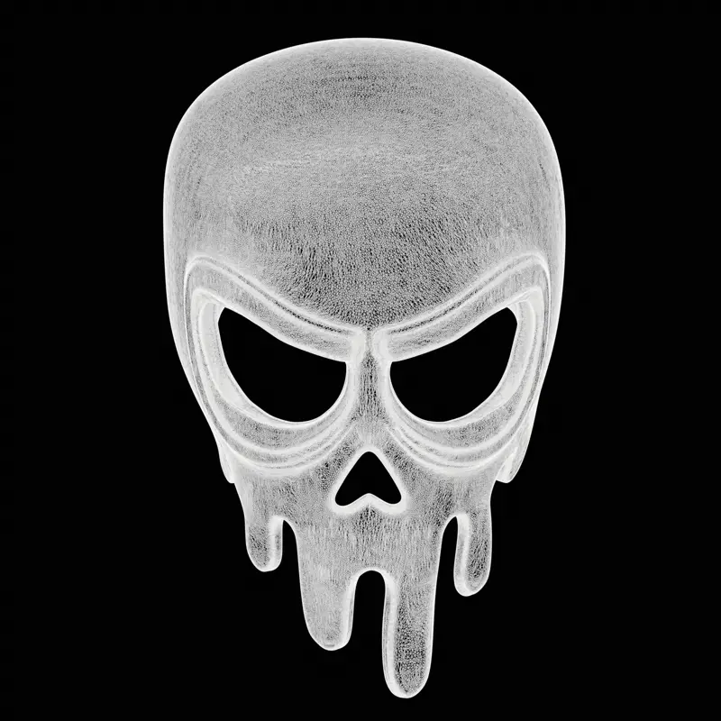 Schmelzende Totenkopfmaske 3D-Druckmodell