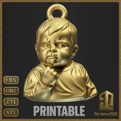 Meme Success Kid Подвеска Ювелирный Дизайн 3D Печатная Модель