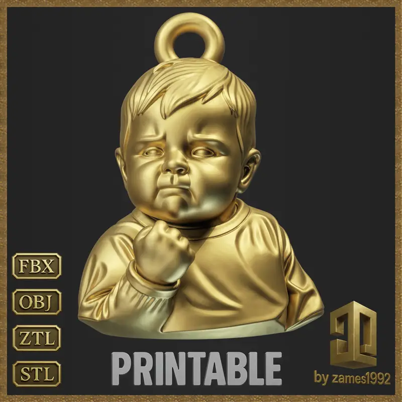 Meme Success Kid Anhänger Schmuckdesign 3D-Druckmodell