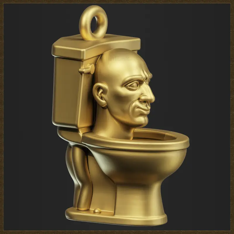 Подвеска в виде головы унитаза Meme, дизайн ювелирных изделий, 3D-модель для печати