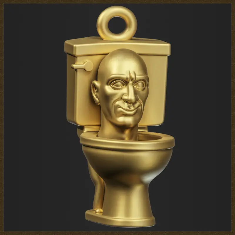 Подвеска в виде головы унитаза Meme, дизайн ювелирных изделий, 3D-модель для печати