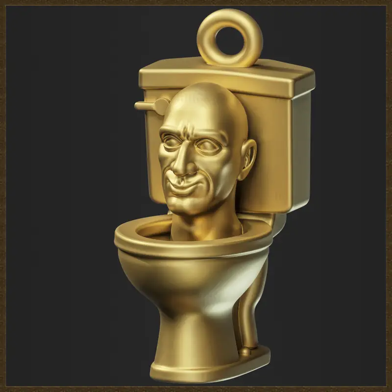 Подвеска в виде головы унитаза Meme, дизайн ювелирных изделий, 3D-модель для печати