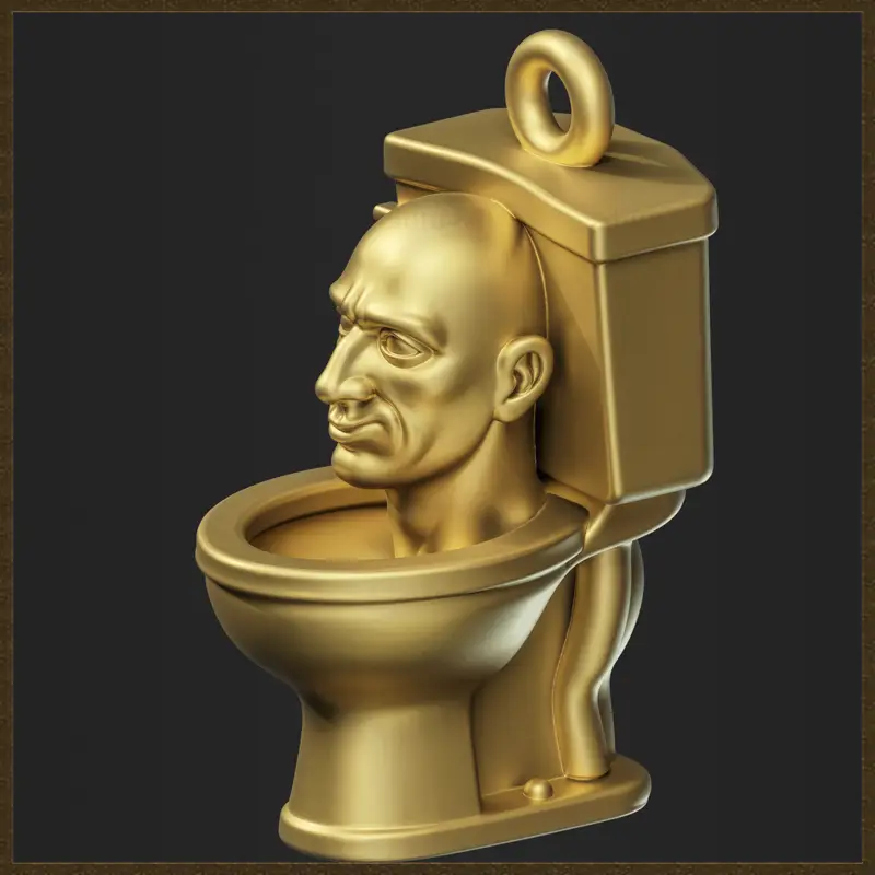Подвеска в виде головы унитаза Meme, дизайн ювелирных изделий, 3D-модель для печати