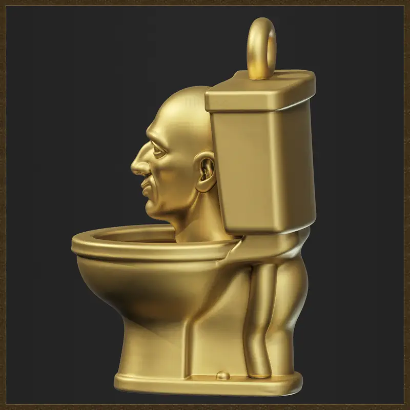 Подвеска в виде головы унитаза Meme, дизайн ювелирных изделий, 3D-модель для печати